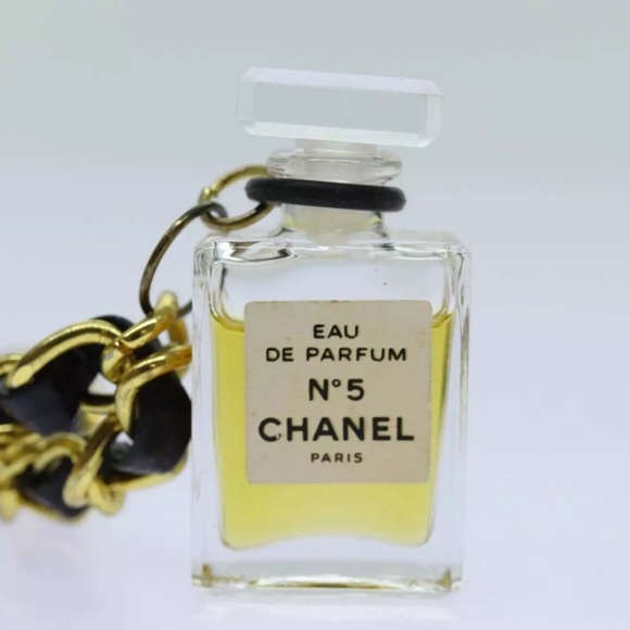 CHANEL Perfume Necklace Gold CC Authentic - Picture 6 of 7